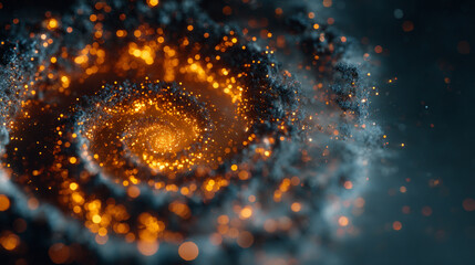 glowing spiral in vibrant colors, symbolizing focus, energy, and concentration, set against a dark minimalist background for a striking visual effect.
