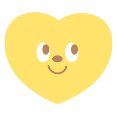 Happy pastel yellow heart for Valentine's day, love sign, heart symbol, fashion, accessory, cute patch, shirt print, fabric, sticker, wedding card, brooch, pin, couple, emoji, cartoon, comic, mood