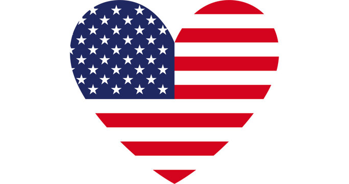 us american national flag heart