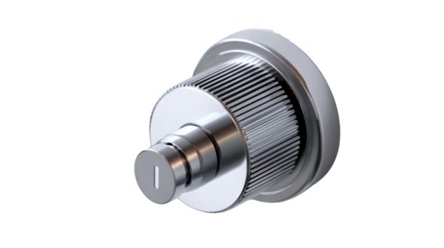 Mechanical Marvel: Close-up of a precision-engineered metallic component, highlighting its intricate design and robust construction.