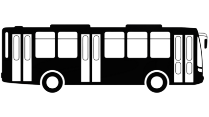 Sleek bus illustration for transportation projects, perfect for transit apps and urban planning designs, offering a modern, simple, and scalable graphic