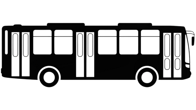Sleek bus illustration for transportation projects, perfect for transit apps and urban planning designs, offering a modern, simple, and scalable graphic