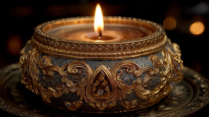 ornate golden candle