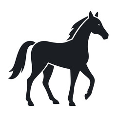 Elegant Running Horse Silhouette Design Illustration