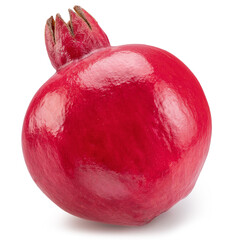 Pomegranate fruit isolated on a white background. Clipping path. Stacking focus, maximum detail.
