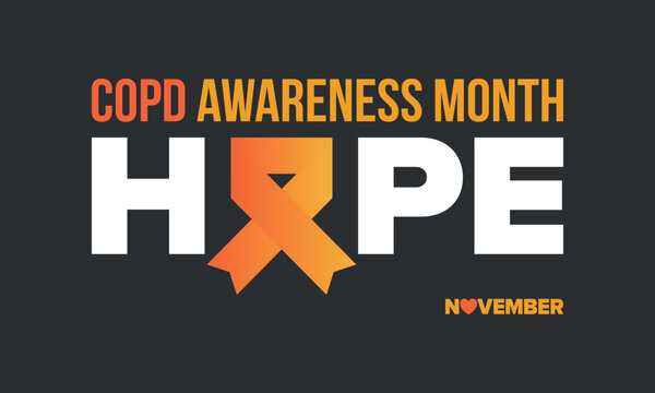 COPD Awareness Month in November. Chronic Obstructive Pulmonary Disease. Celebrated annual in United States. Medical health care and awareness design. Poster, card, banner and background. Vector