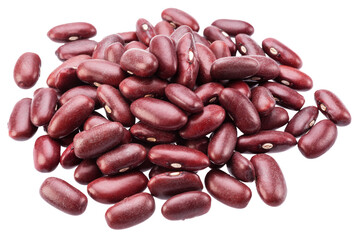 Red kidney beans on white background. File contains clipping paths.
