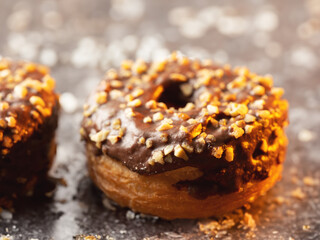 Peanut and cream topping donuts