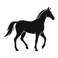 Elegant Running Horse Silhouette Design Illustration