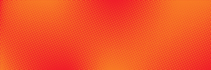 Dots halftone orange color pattern gradient texture with technology digital background. Dots pop art comics with summer background. vector ilustration