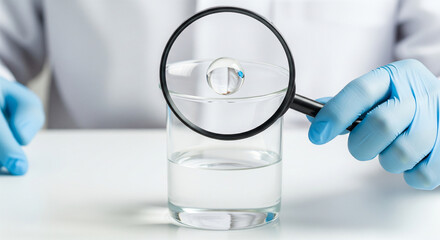 Scientist Examining Water Purity in Laboratory