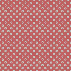 Seamless Floral Pattern – White Flowers on Red Background