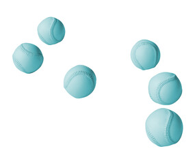 흩어진 단색 파스텔 블루 야구공 Scattered Monochromatic Pastel Blue Baseball Ball
