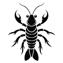 Marine Mantis Shrimp Logo Design in Minimal Silhouette Style