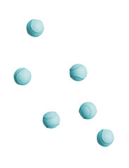 흩어진 단색 파스텔 블루 야구공 Scattered Monochromatic Pastel Blue Baseball Ball