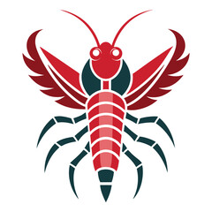 Marine Mantis Shrimp Logo Design in Minimal Silhouette Style