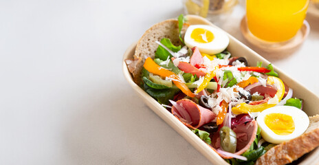 Fresh vegetable salad on plate