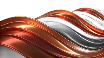 Molten Metallic Waves — 3D Abstract Red Bronze Fluid Motion Design