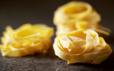 Dried pasta noodles, handmade noodles