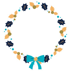 クリスマスリースのイラスト