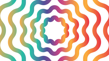 A colorful concentric wavy lines pattern a central void
