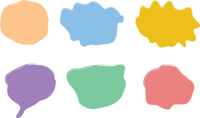 Illustration of six colorful abstract shapes