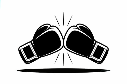Clash of Titans Boxing Gloves Ready to Rumble Competitive Edge and Fighting Spirit Illustration in Black and White