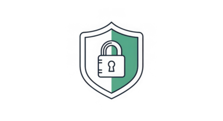 Digital Security Shield With Padlock Icon