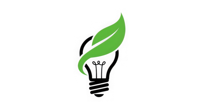 Ecofriendly Lightbulb With Green Leaf Symbolizing Sustainable Energy