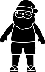 Silhouette of Summer Beach Christmas Santa Claus.
Transparent background. SVG.
