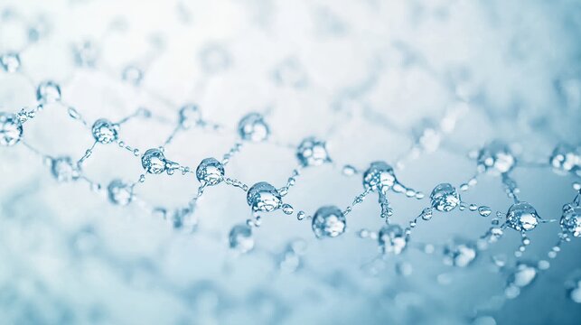 Macro image of water molecules or a similar structure.