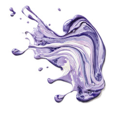 A splash of purple paint on a white background