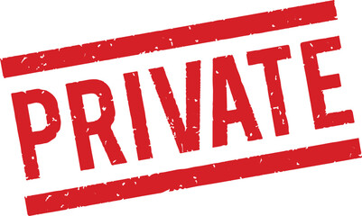 A red private stamp with distressed texture 