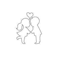 Heart In Between One Line Art