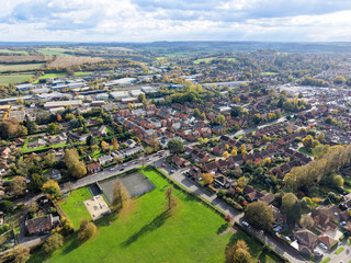 Alton in Hampshire from an elevated position including Anstey Park and the town centre
