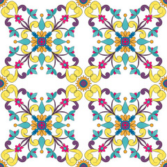 Boho ornament. seamless tribal traditional ethnic majolica pattern for textiles, rugs, wallpaper