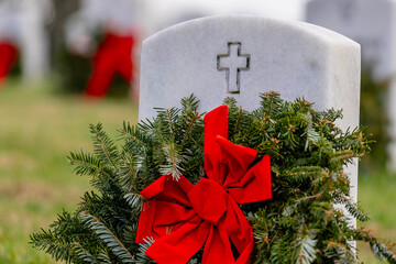 Quiet View Of An American Military Cemetery Celebrating National Pride