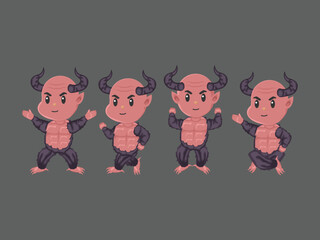 krampus horns cartoon evil season holiday icon greetings merry christmas december hell demon horror