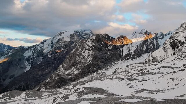 Sunset above the Ortles massif