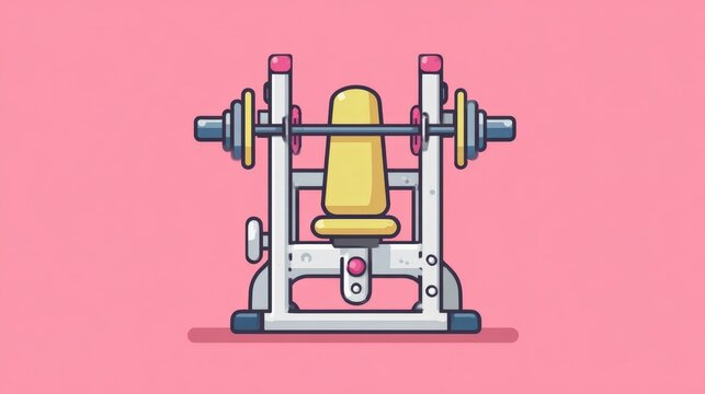 Gym Shoulder Press Machine Icon on a Pink Background