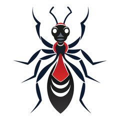 Minimal Ant Logo Design in Modern Silhouette Style