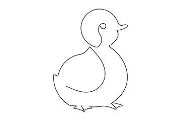 Simple duck continuous one line drawing abstract minimal artwork