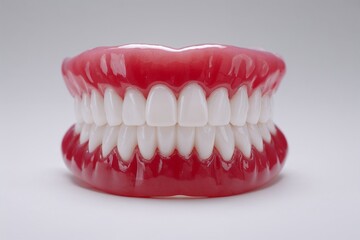 Obraz premium Full set of artificial teeth in dental denture model