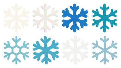 PNG Colorful paper snowflake decorations, element set on transparent background