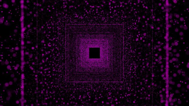 Fantastic animate of an astral tunnel or travel wormhole with neon lights and brights. Concept of space, energy , Abstract purple vortex time portal motion background.