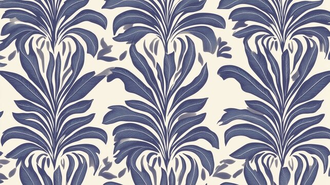 Fototapeta Blue Floral Pattern Wallpaper