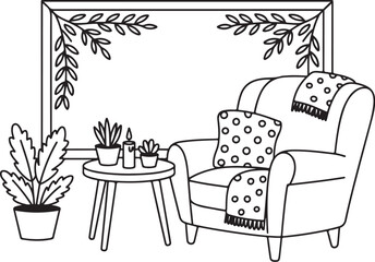 Cozy Chair Coloring Page