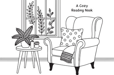 Cozy Chair Coloring Page