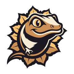 Minimal Lizard Head Logo Design on White Background