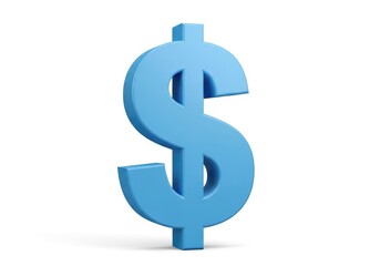 Obraz premium Blue 3d dollar sign isolated on white background